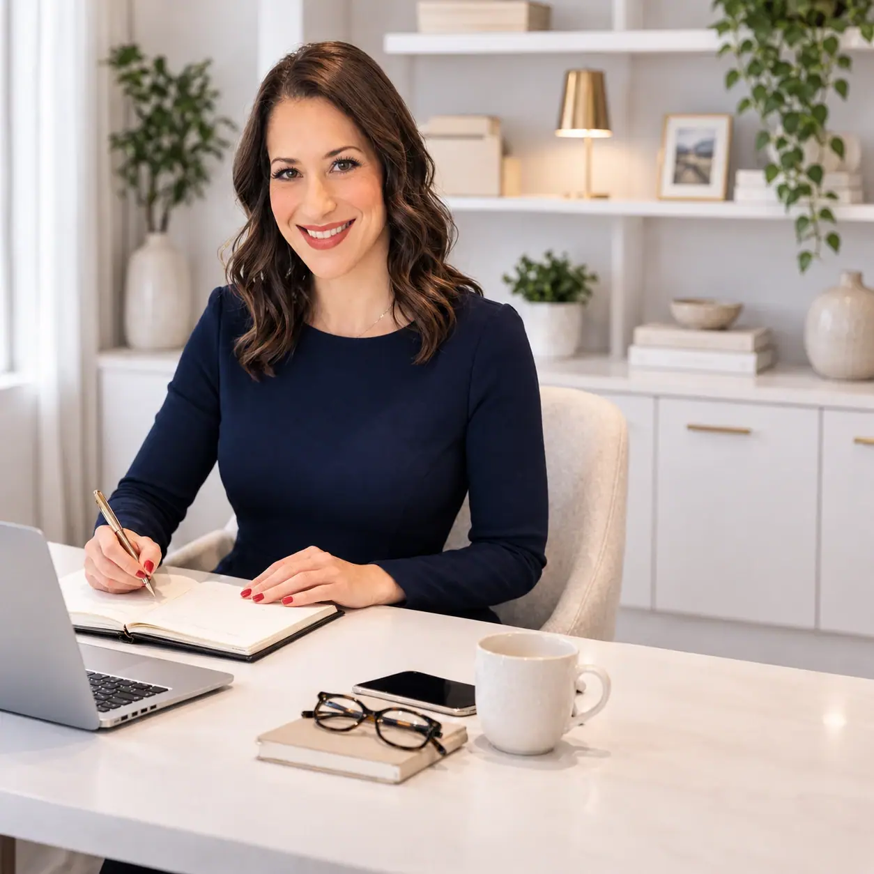 Heather Daniels, registered dietitian, at her desk